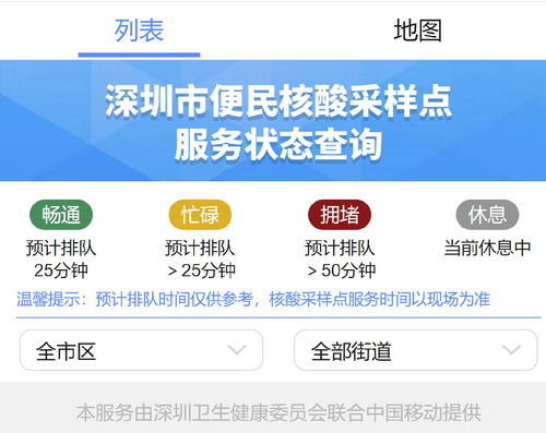深圳市便民核酸采样点服务状态查询入口及信息咨询服务指南